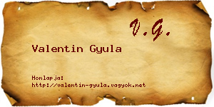 Valentin Gyula névjegykártya